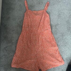 Floral coral Romper